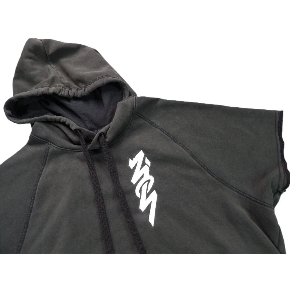Jordan Dri-Fit Hoodie Men M Gray Short Sleeve Pullover Graphic Logo Gym Training